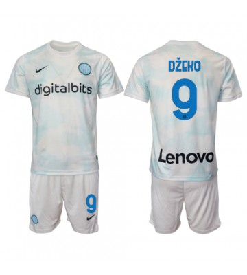 Inter Milan Edin Dzeko #9 Bortedraktsett Barn 2022-23 Kortermet (+ Korte bukser)